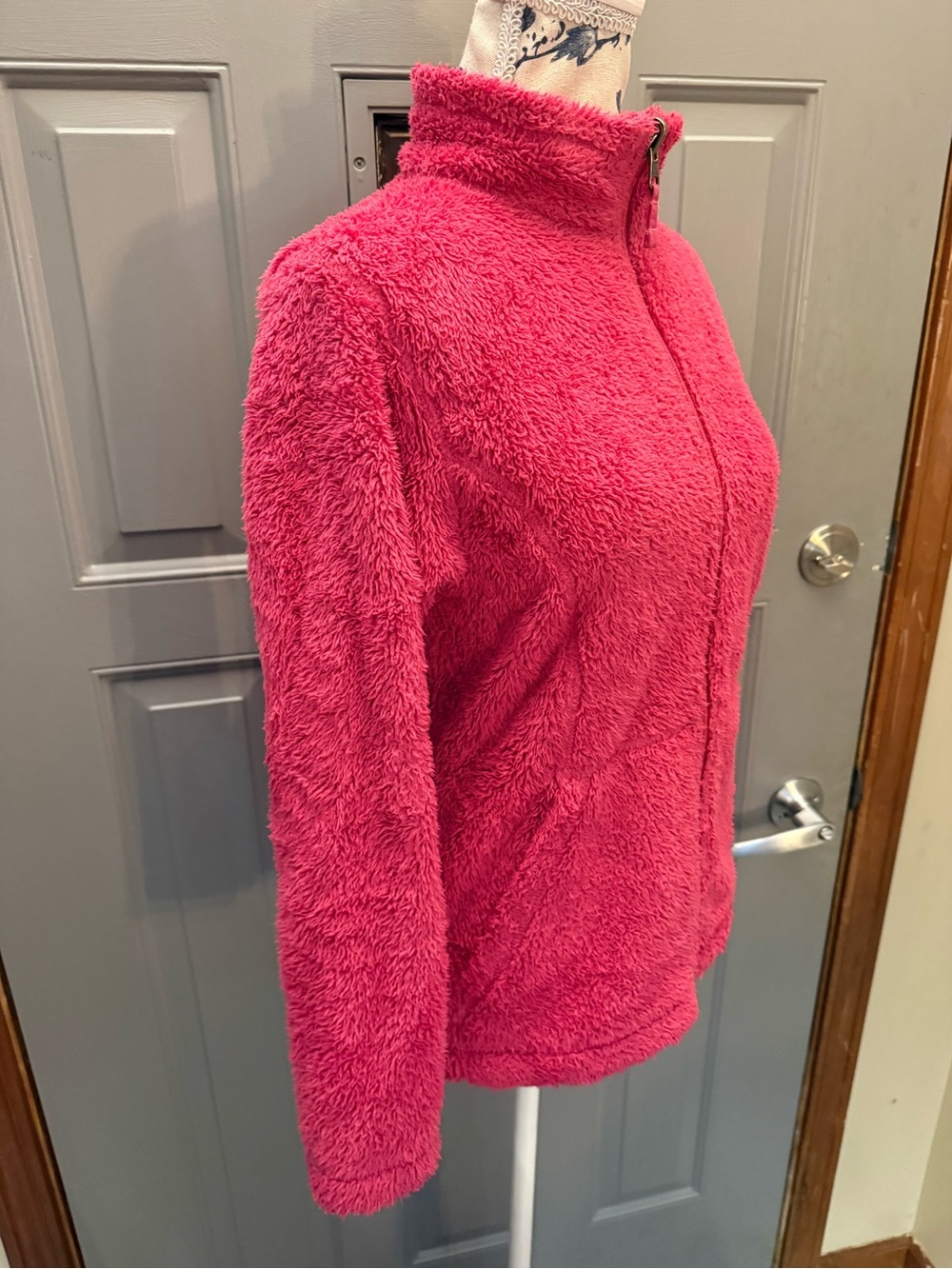 (LL Bean) -Women's Cozy Full-Zip Fleece Jacket - Hot Pink -small